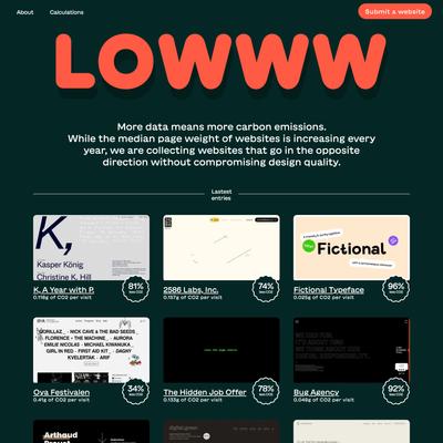 Lowww. A directory of low-carbon websites.
