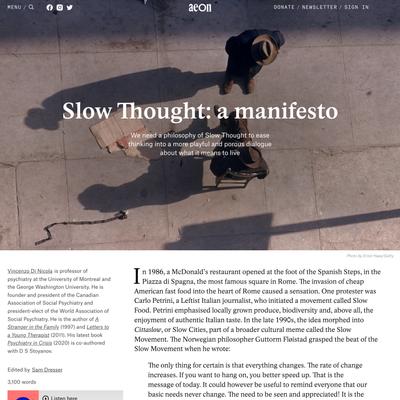 Take your time: the seven pillars of a Slow Thought manifesto | Aeon Essays