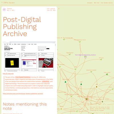Post-Digital Publishing Archive 🌱 Digital Garden