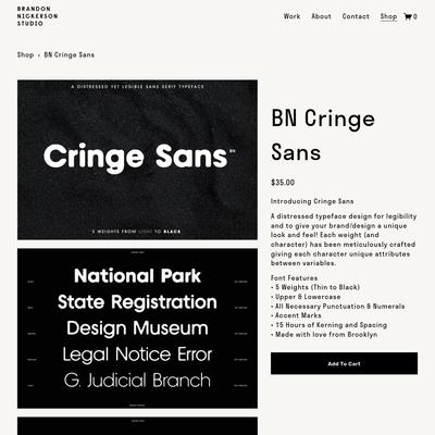 BN Cringe Sans - Brandon Nickerson Portfolio