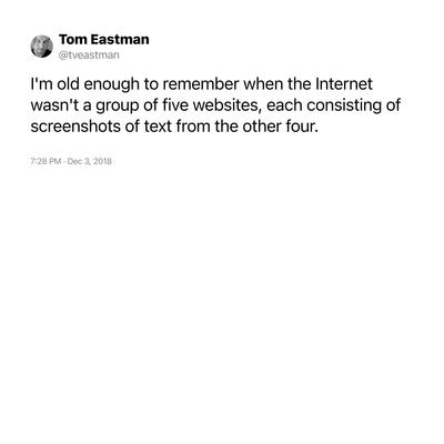 Tweet by @tveastman