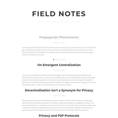 Field Notes