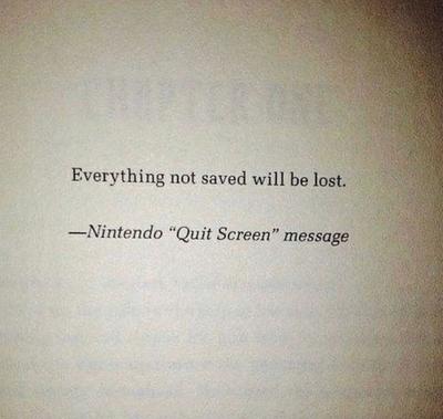 Everything not saved will be lost. - Nintendo