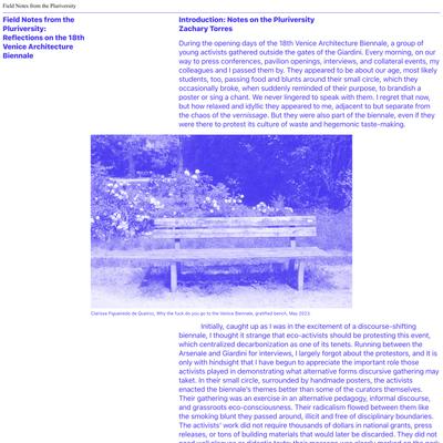 Field Notes from the Pluriversity
