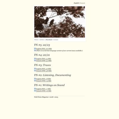Field Notes – Download