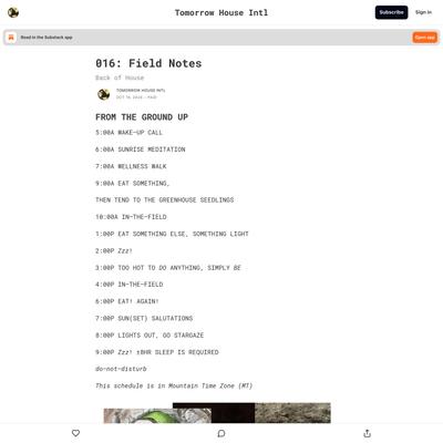 016: Field Notes
