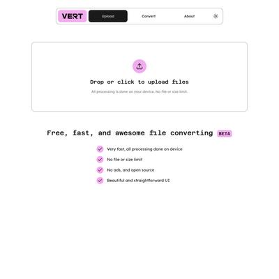 VERT.sh — Free, fast, and awesome file convert