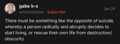 the opposite of suicide