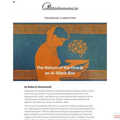 The Return of the Oracle as AI-Black Box - Conditio Humana - Technology, Ai and Ethics