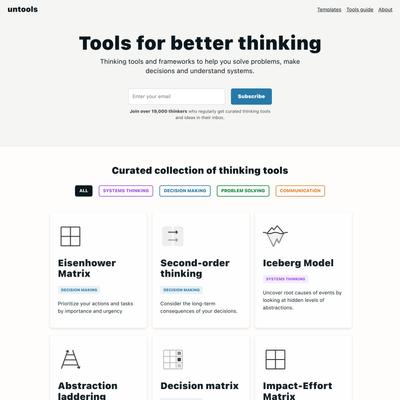 Tools for better thinking | Untools