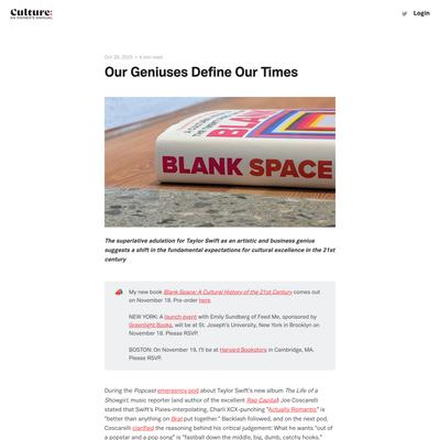 Our Geniuses Define Our Times