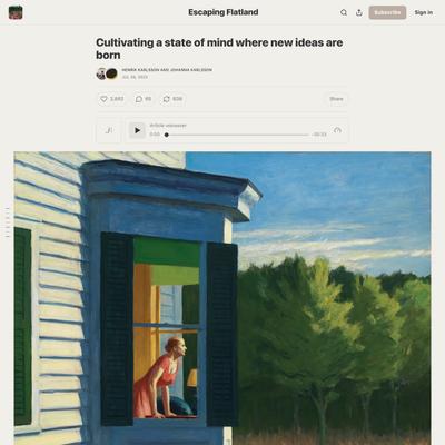 Cultivating a state of mind where new ideas are born