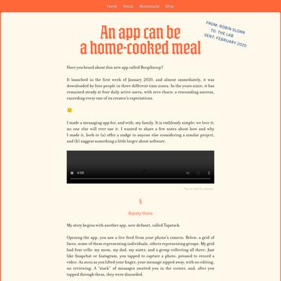 An app can be a home-cooked meal