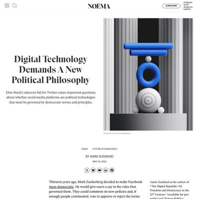 Digital Technology Demands A New Political Philosophy | NOEMA