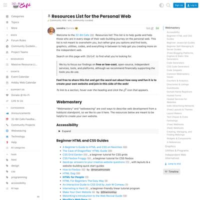 Resources List for the Personal Web - Community Wiki - 32-Bit Cafe