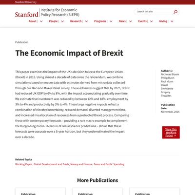 The Economic Impact of Brexit