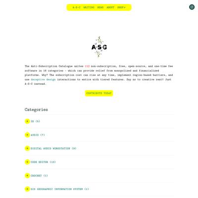 ANTI-SUBSCRIPTION SOFTWARE CATALOGUE (ASC)