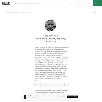The Burnout Society / Doug Belshaw | Literal