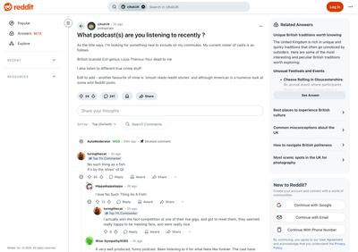 Reddit: What podcast(s) are you listening to recently ?