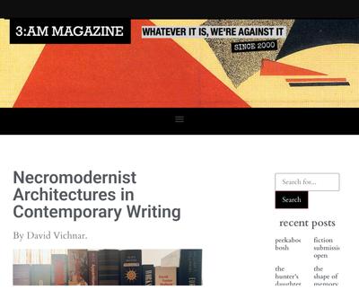 Necromodernist Architectures in Contemporary Writing