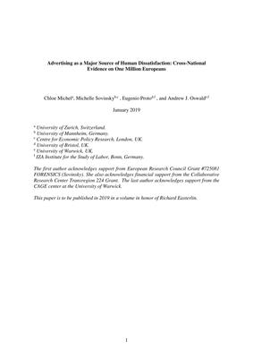 Advertising as a Major Source of Human Dissatisfaction: Cross-National  Evidence on One Million Europeans