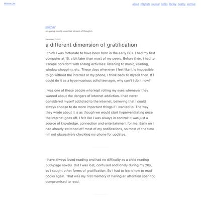 a different dimension of gratification