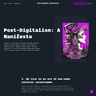 Post-Digitalism: A Manifesto