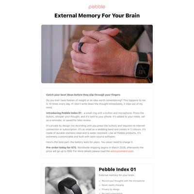 Pebble Index 01 - External Memory For Your Brain