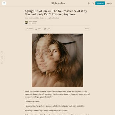 Aging Out of Fucks: The Neuroscience of Why You Suddenly Can’t Pretend Anymore
