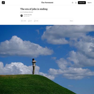 The era of jobs is ending