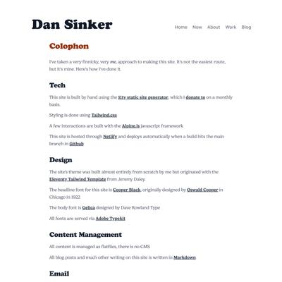 colophon | dansinker.com