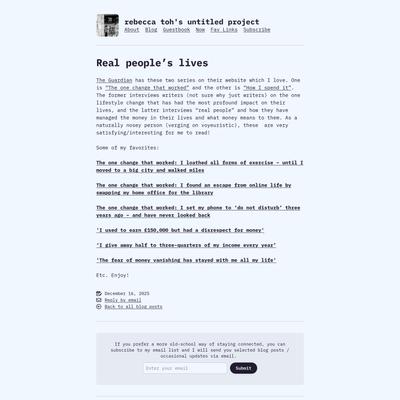 Real people's lives