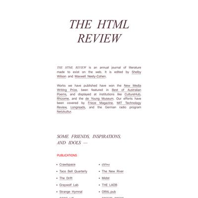 the html review — about