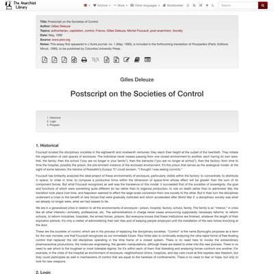 Postscript on the Societies of Control