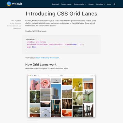Introducing CSS Grid Lanes | WebKit