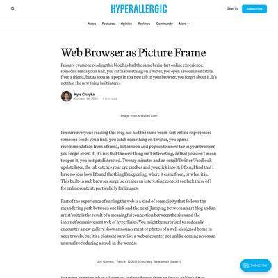 Web Browser as Picture Frame