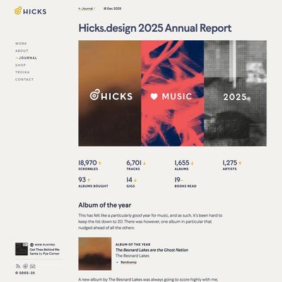 Hicks.design 2025 Annual Report - Hicks.design