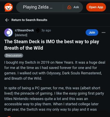 The Steam Deck is IMO the best way to play Breath of the Wild