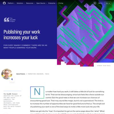 Publishing your work increases your luck