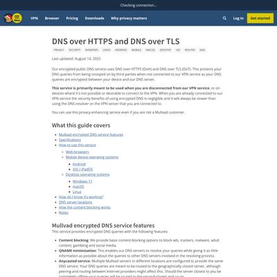 DNS over HTTPS and DNS over TLS