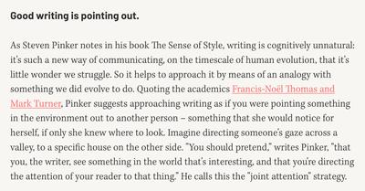 good writing is pointing out
