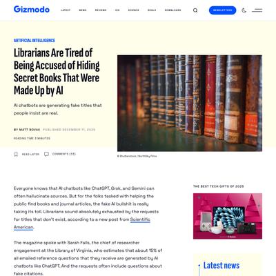 Librarians Are Tired of Being Accused of Hiding Secret Books That Were Made Up by AI