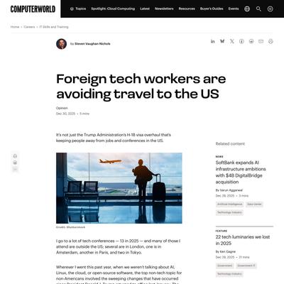 Foreign tech workers are avoiding travel to the US