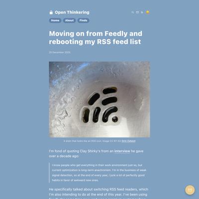 Moving on from Feedly and rebooting my RSS feed list