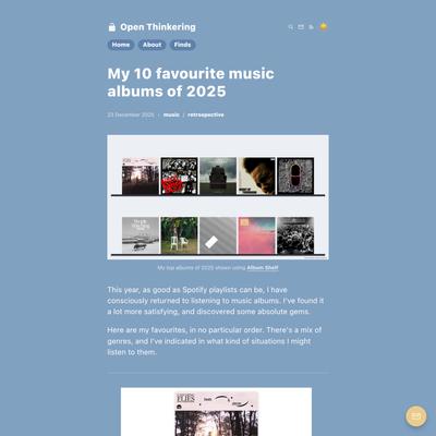 My 10 favourite music albums of 2025