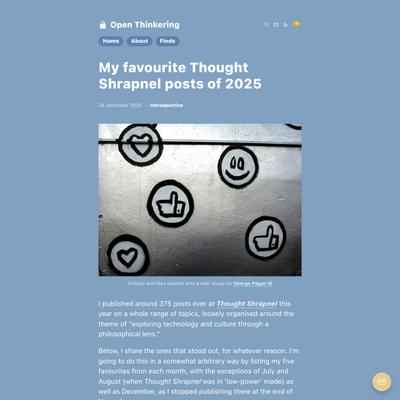 My favourite Thought Shrapnel posts of 2025