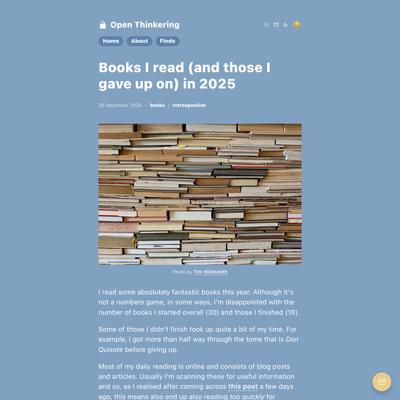 Books I read (and those I gave up on) in 2025