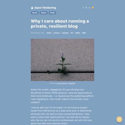Why I care about running a private, resilient blog