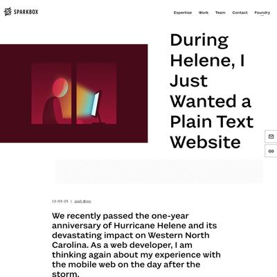 During Helene, I Just Wanted a Plain Text Website