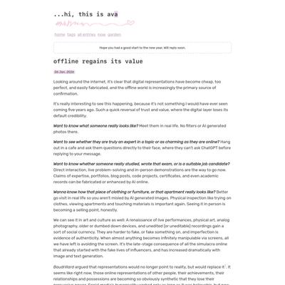 offline regains its value